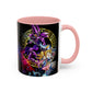 Yu-Gi-Oh! Dark Magician & Dark Magician Girl Accent Coffee Mug | Anime Duelist Galaxy Design (11/15oz)