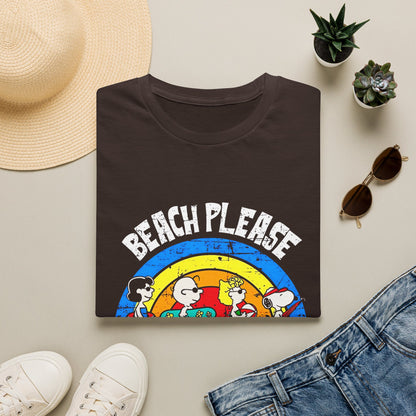 Beach Please T-Shirt — Vintage Rainbow Snoopy Summer Tee