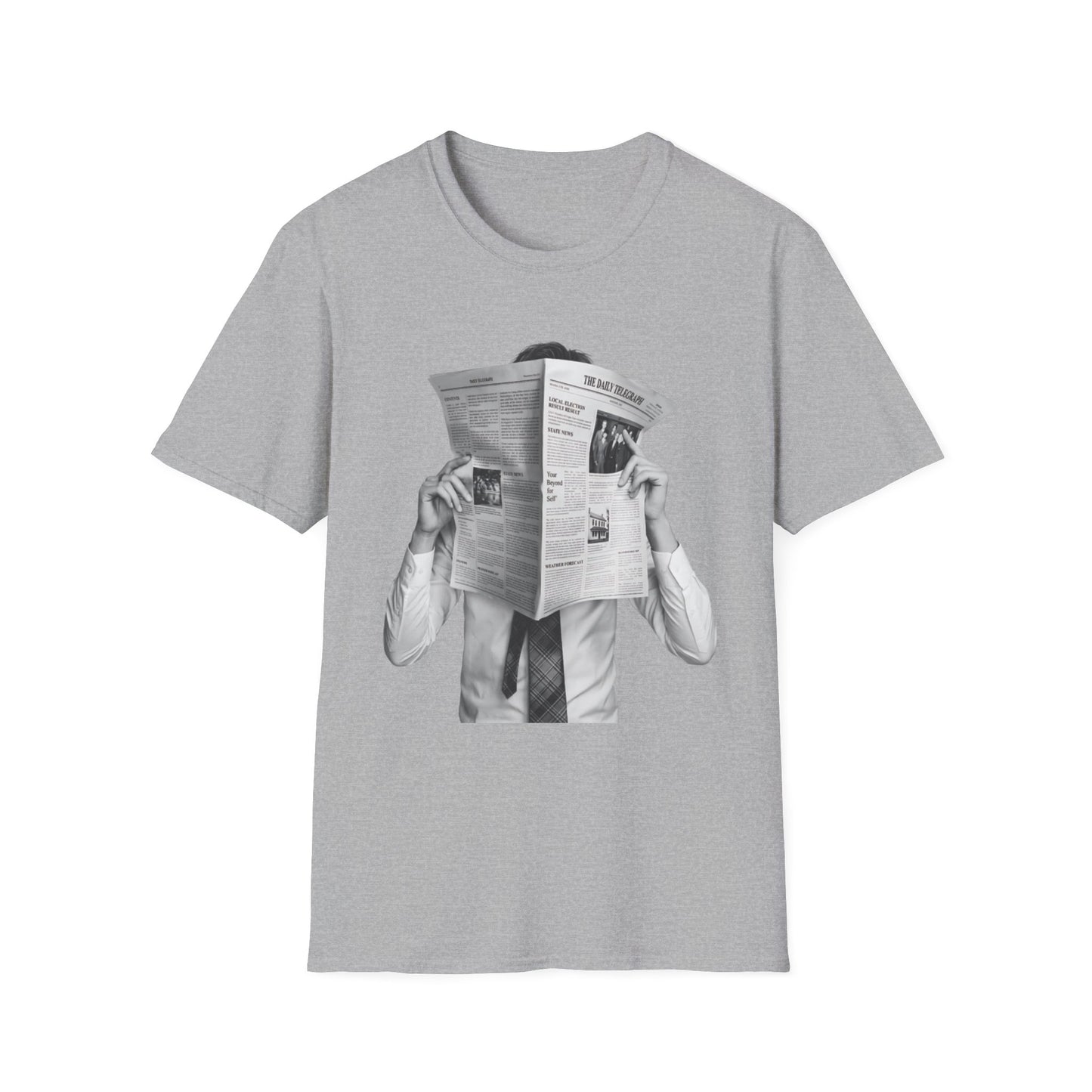 BTS  Reading Newspaper T-Shirt | Vintage Illustration, Retro Newsprint Tee