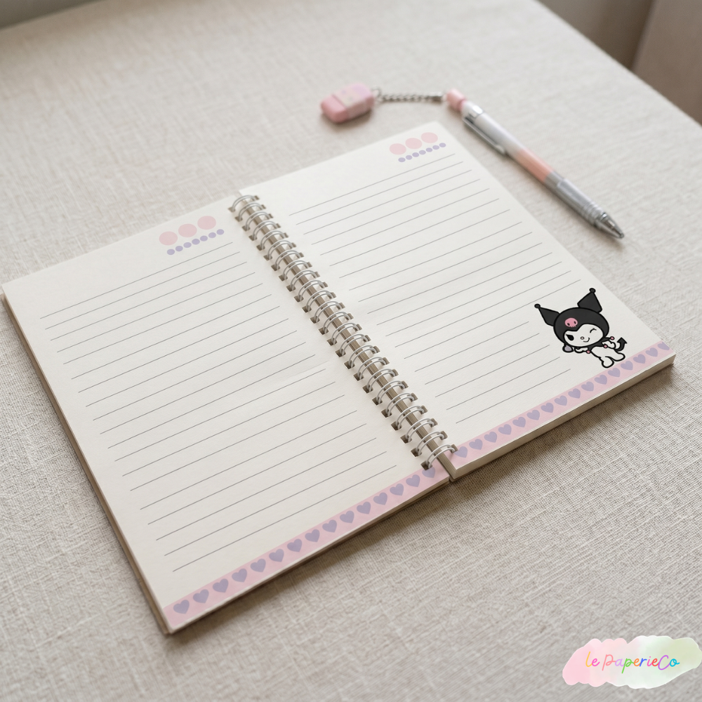 Kawaii Kuromi Notebook | Half Letter Size