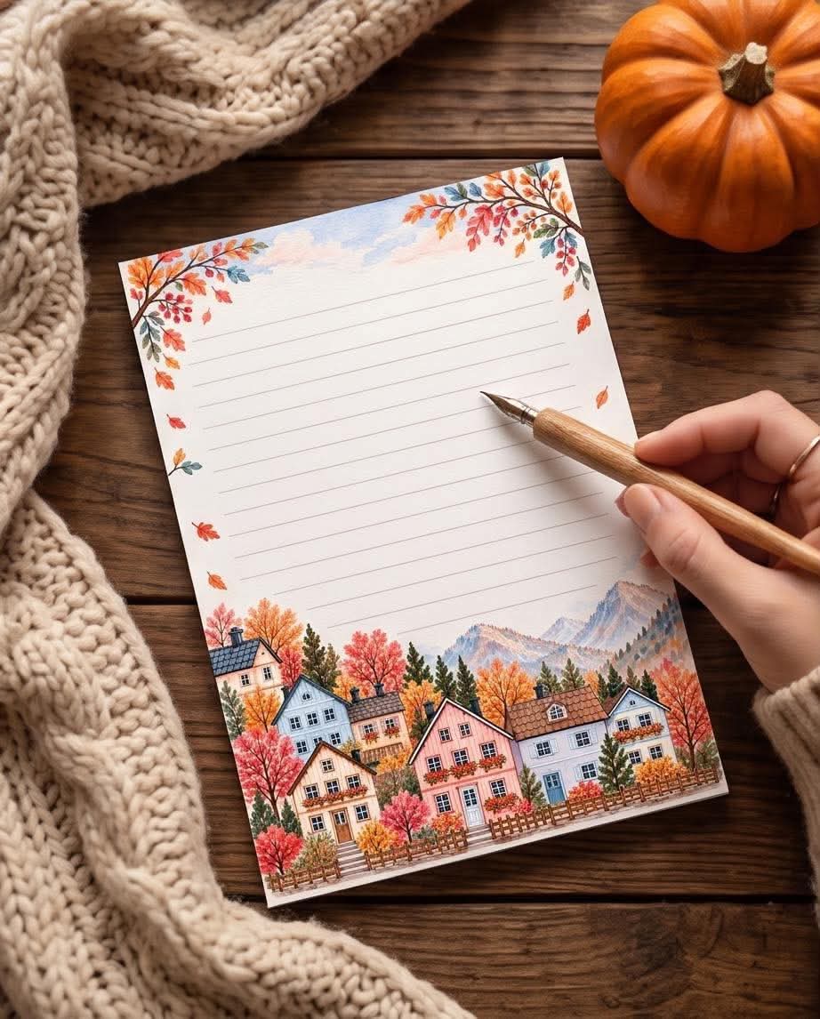Autumn Village Notepad