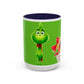 Grinch Character with Poop Present Mug | Accent Coffee Mug