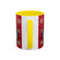 Clay Santa Pattern Mug | Christmas Snowflake Accent Coffee Mug