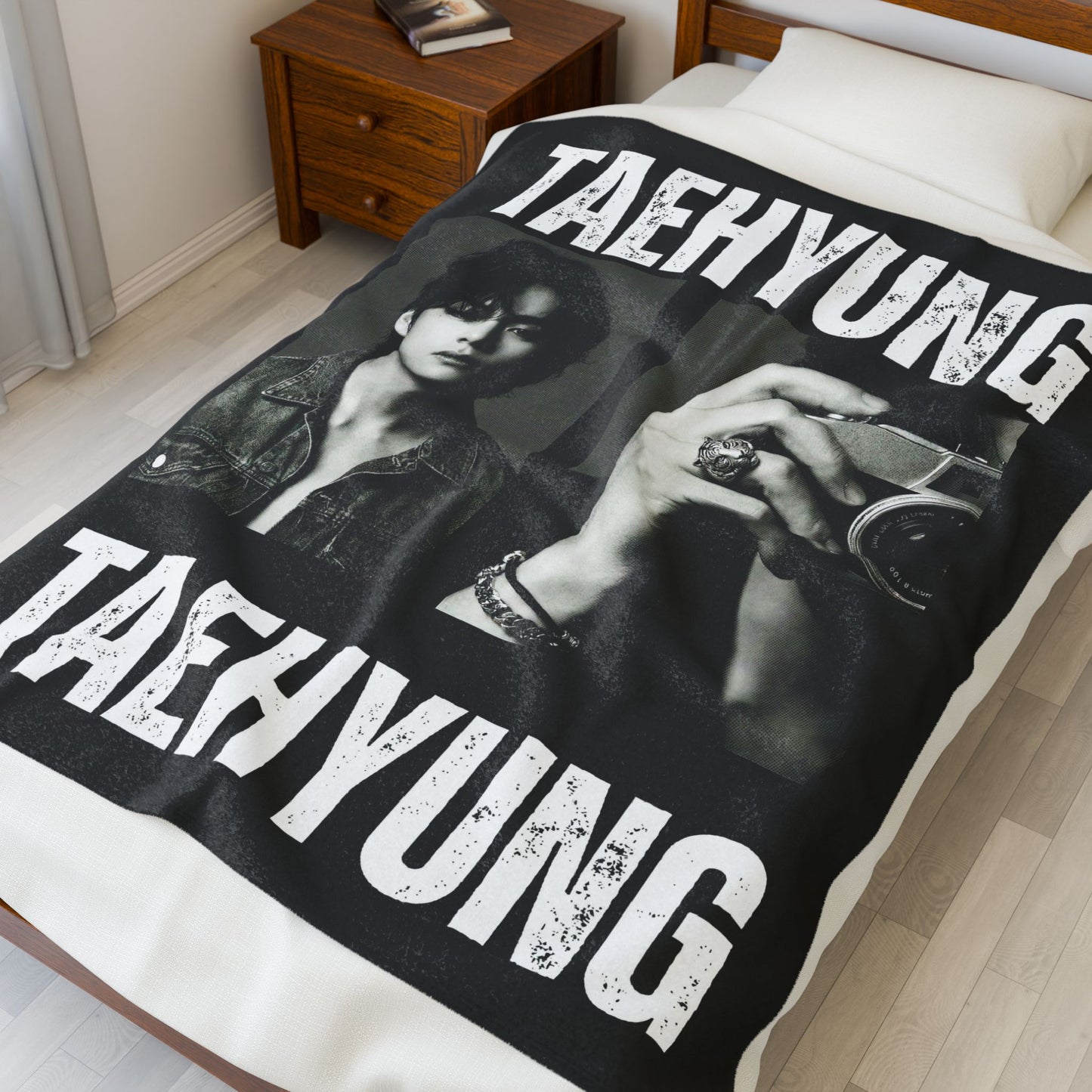 Taehyung Photo Collage Blanket | BTS Blanket Velveteen Plush Throw