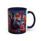 Floral French Bulldog Accent Coffee Mug  Colorful Dog Art 11/15oz