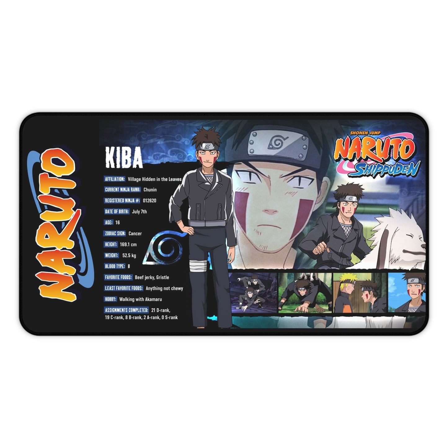 Naruto Kiba Character Desk Mat | Anime Gaming Mousepad