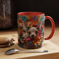 Chihuahua Floral Wreath Accent Coffee Mug — Colorful Pet Lover Gift (11/15oz)