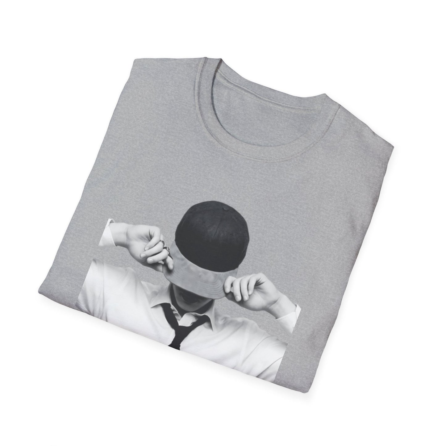 Man in Tie and Cap T-Shirt | Monochrome Portrait Tee