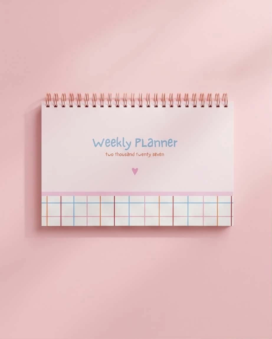 2027 Minimalist Grid Desktop Weekly Planner