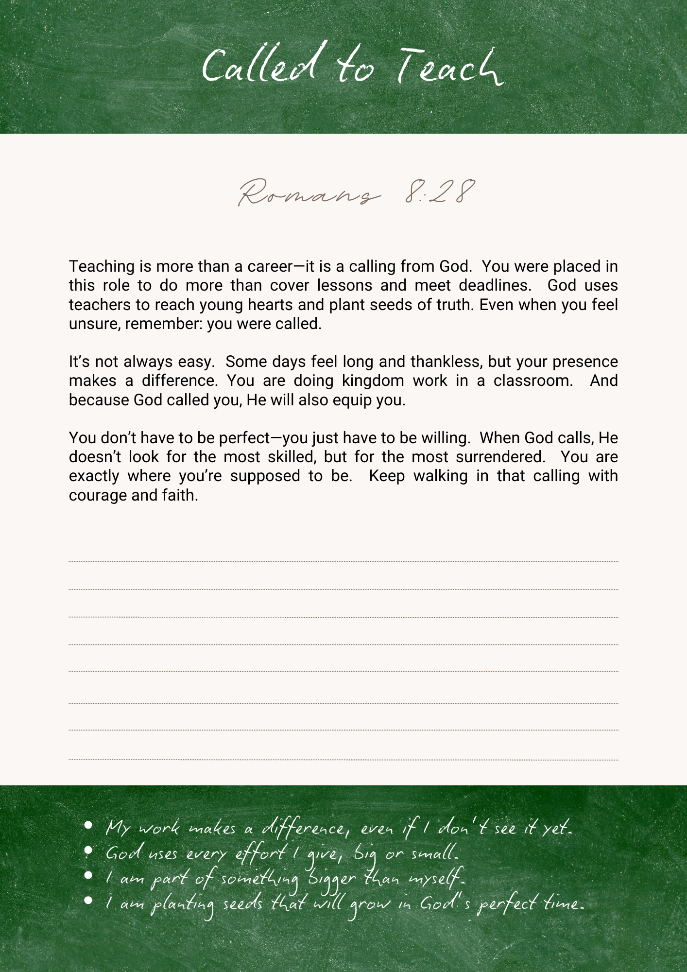 Chalkboard & Calling | Devotional Journal