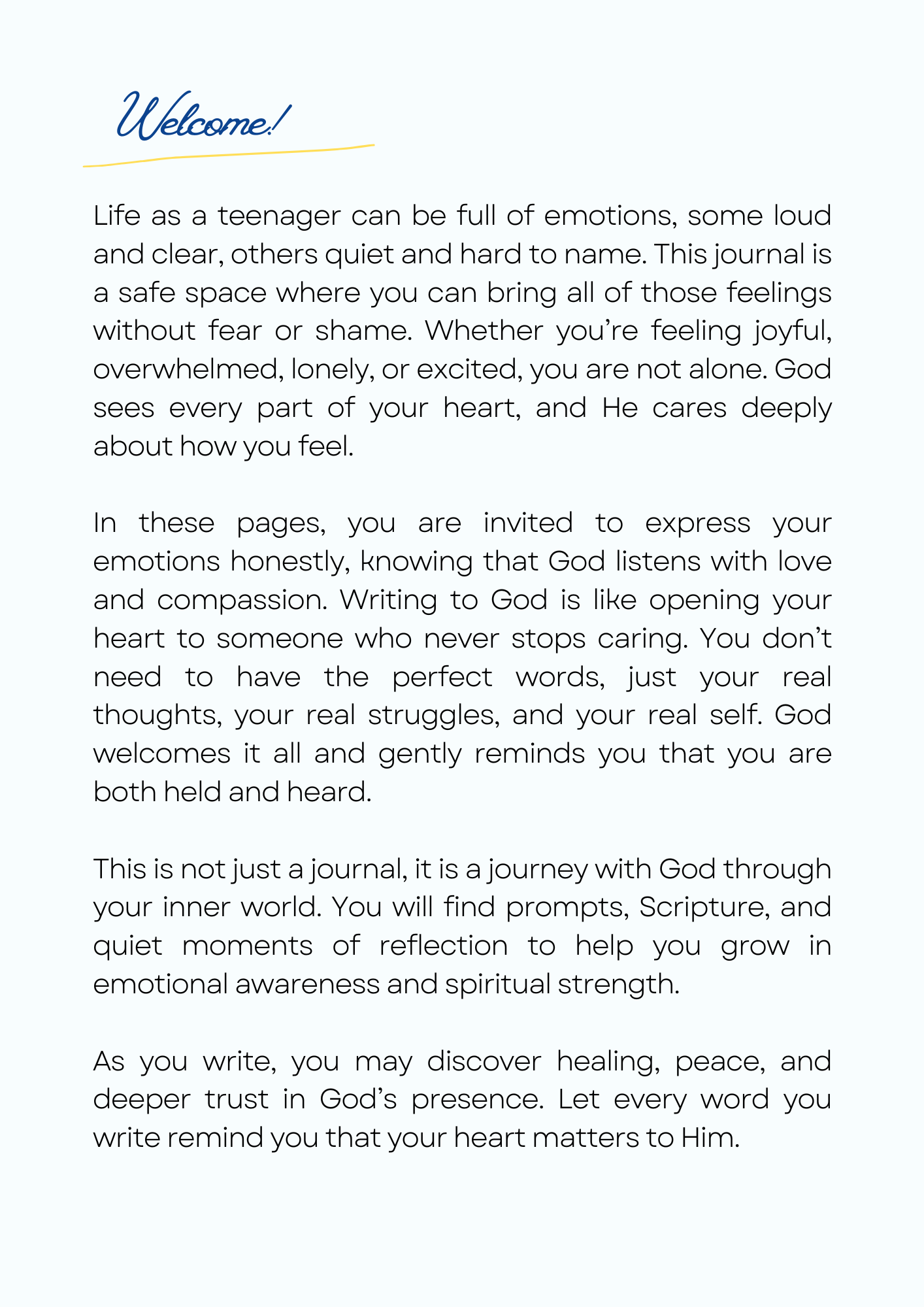 Held & Heard:  30 Days Journal FOR TEENS ON Expressing feelings to God