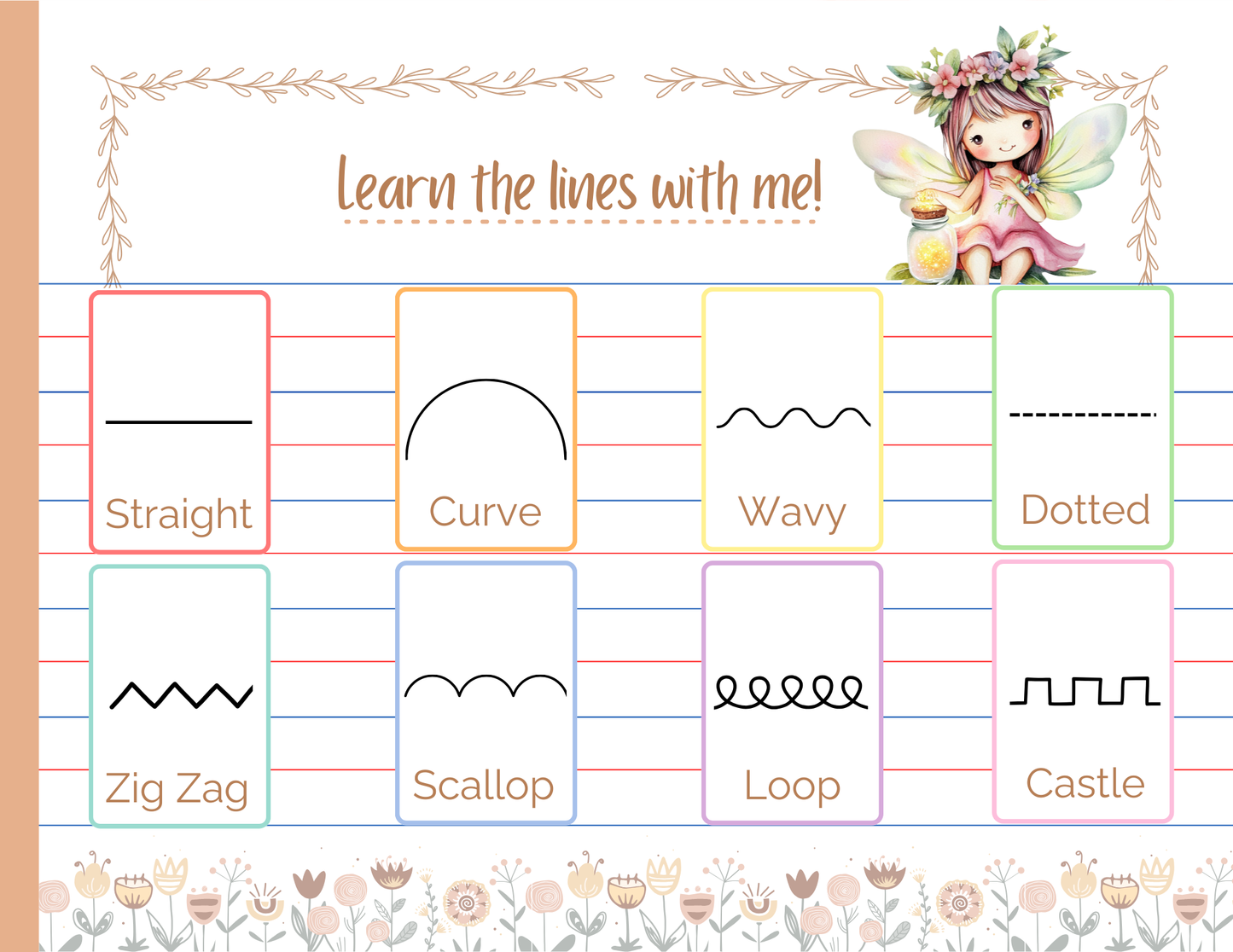 Line Tracing Pad - Fairy Theme | Digital Download