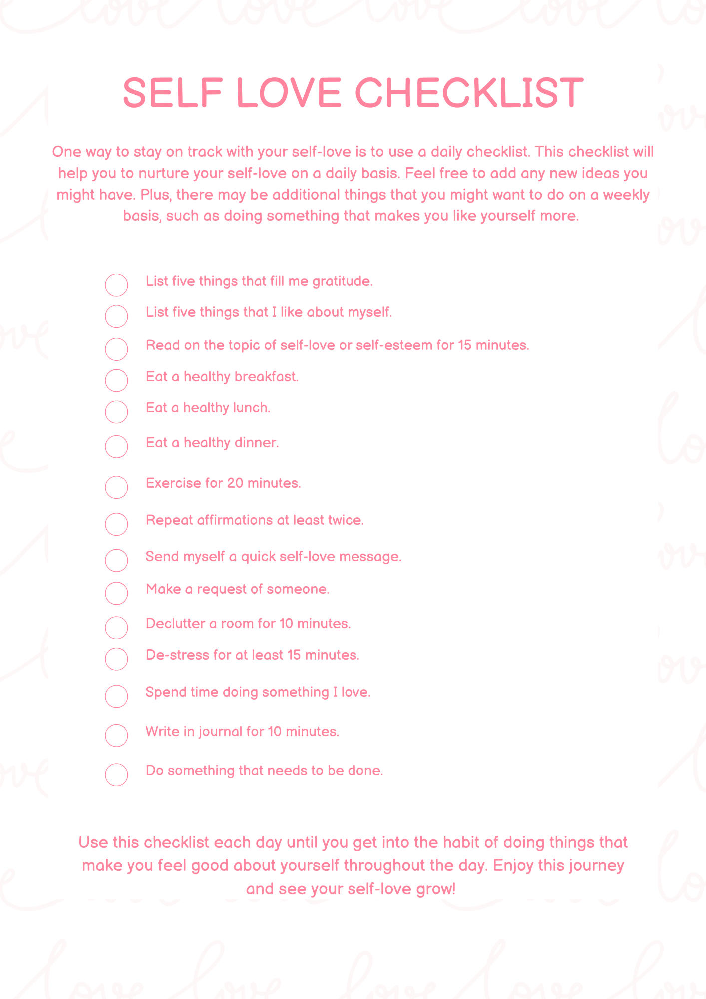 Self Love Planner | Digital Download