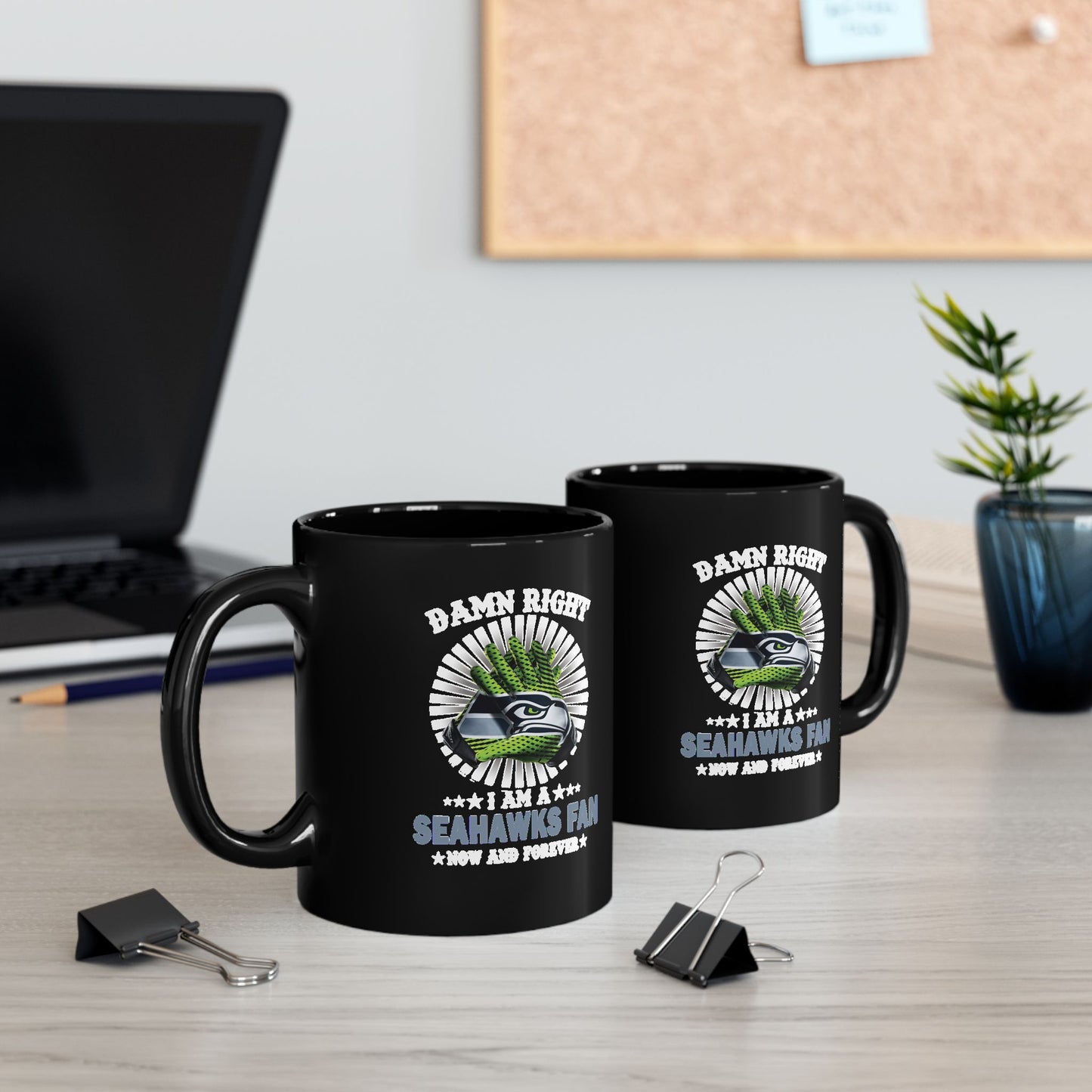 Seahawks Grunge Black Coffee Mug (11oz & 15oz)