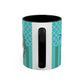 Princess Girl Cartoon Teal Accent Coffee Mug | 11oz 15oz