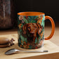 Vizsla Floral Accent Coffee Mug — Dog Portrait Botanical 11/15oz