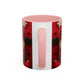 Cute Santa Pattern Accent Coffee Mug | Christmas Holiday Snowflakes