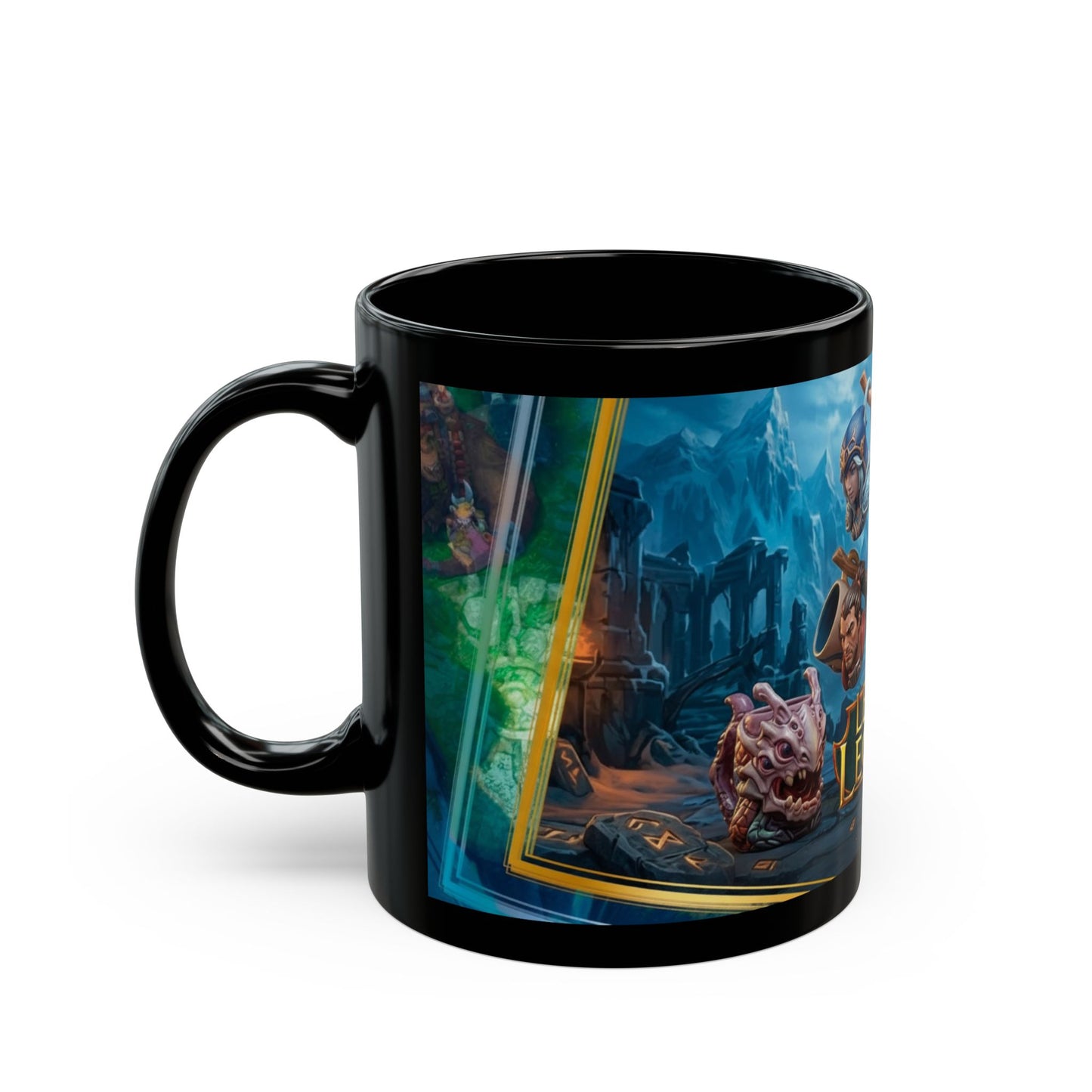 League of Legends Black Mug Champion Collage Gaming Coffee Cup