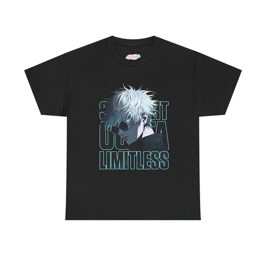 Anime White-Haired Character Limitless Tee | Illustrated Portrait, Graphic Shirt