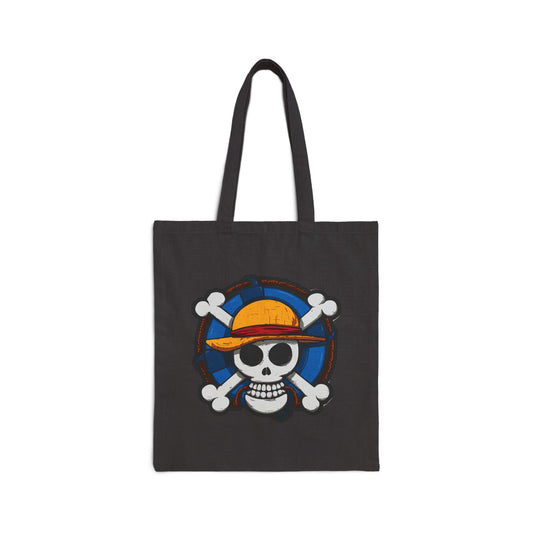 Skull & Straw Hat Tote Bag | One Piece Inspired Tote Bag