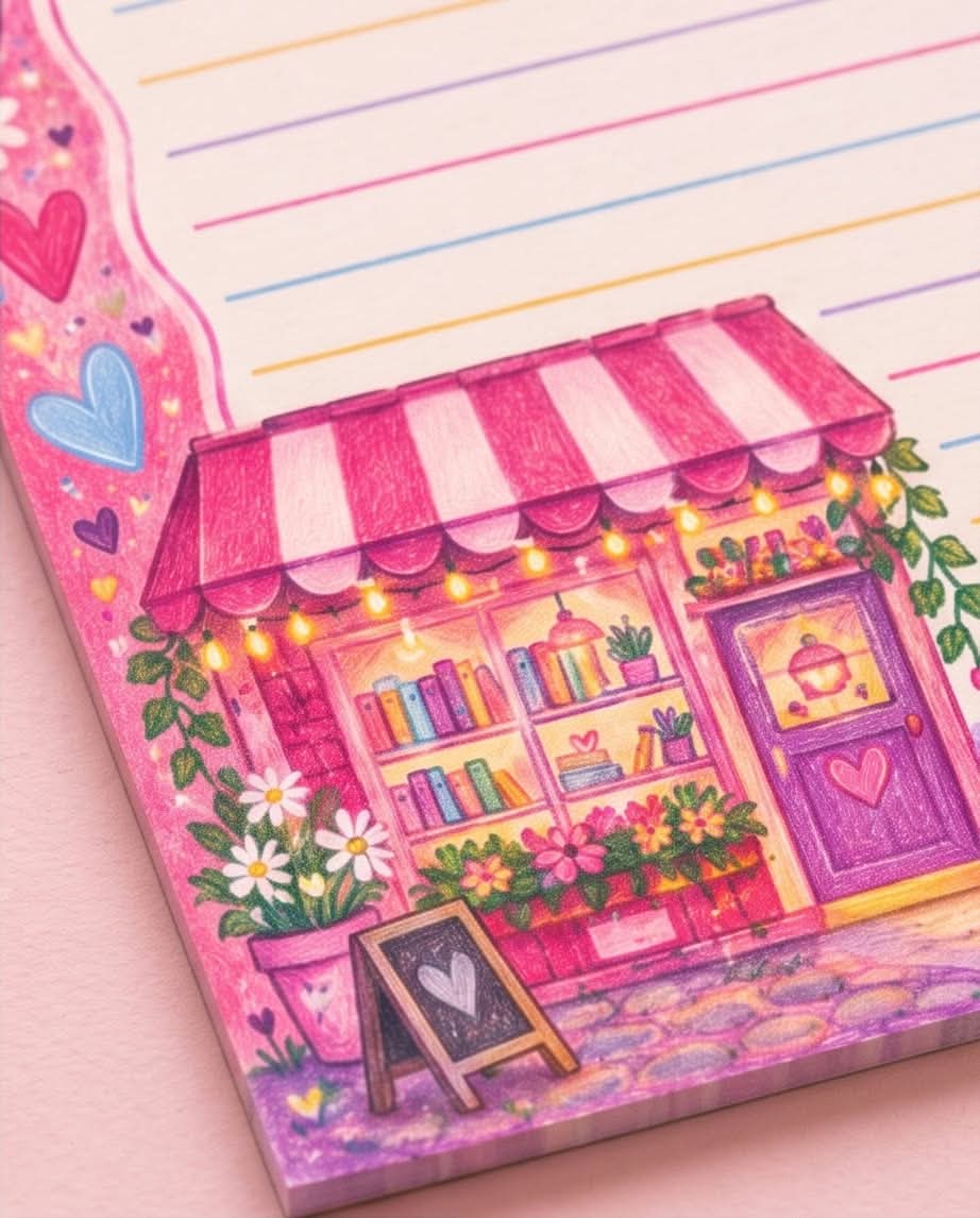 Cozy Bookshop Notepad & Memo Pad