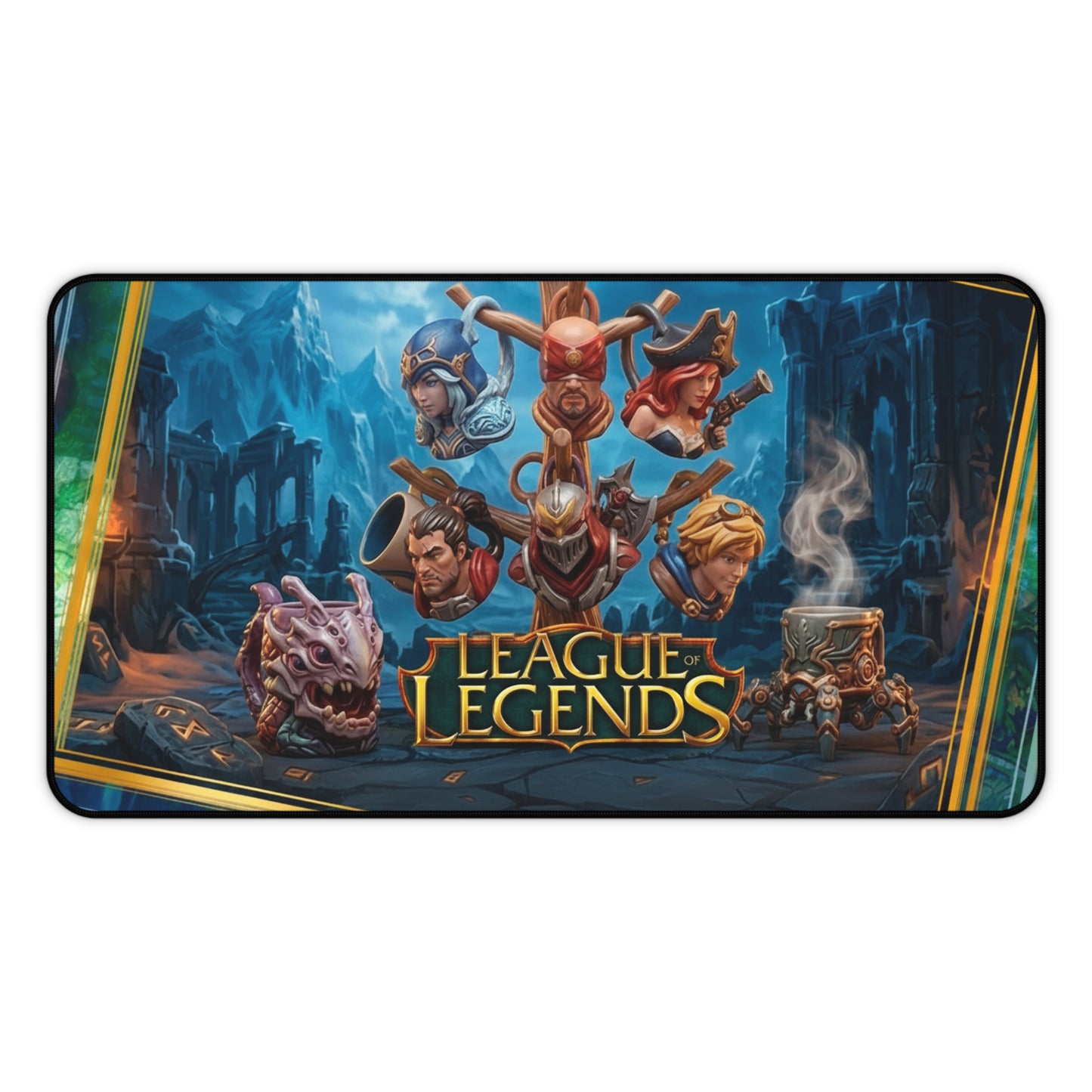 League of Legends Desk Mat Gaming Mouse Pad with Champion Collage