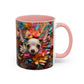 Chihuahua Floral Wreath Accent Coffee Mug Colorful Pet Lover Gift (11/15oz)