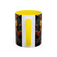 Autumn Raven Accent Coffee Mug — Black Crow & Orange Chrysanthemums (11/15oz)