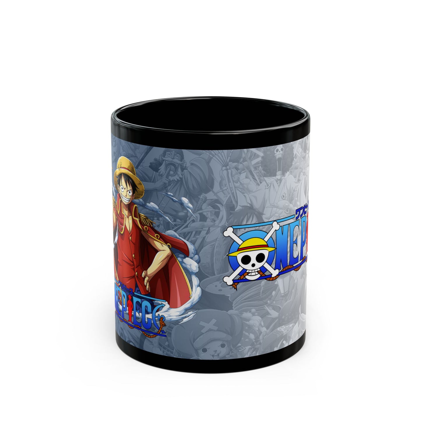 One Piece Luffy Logo Mug | Black Ceramic Coffee Mug