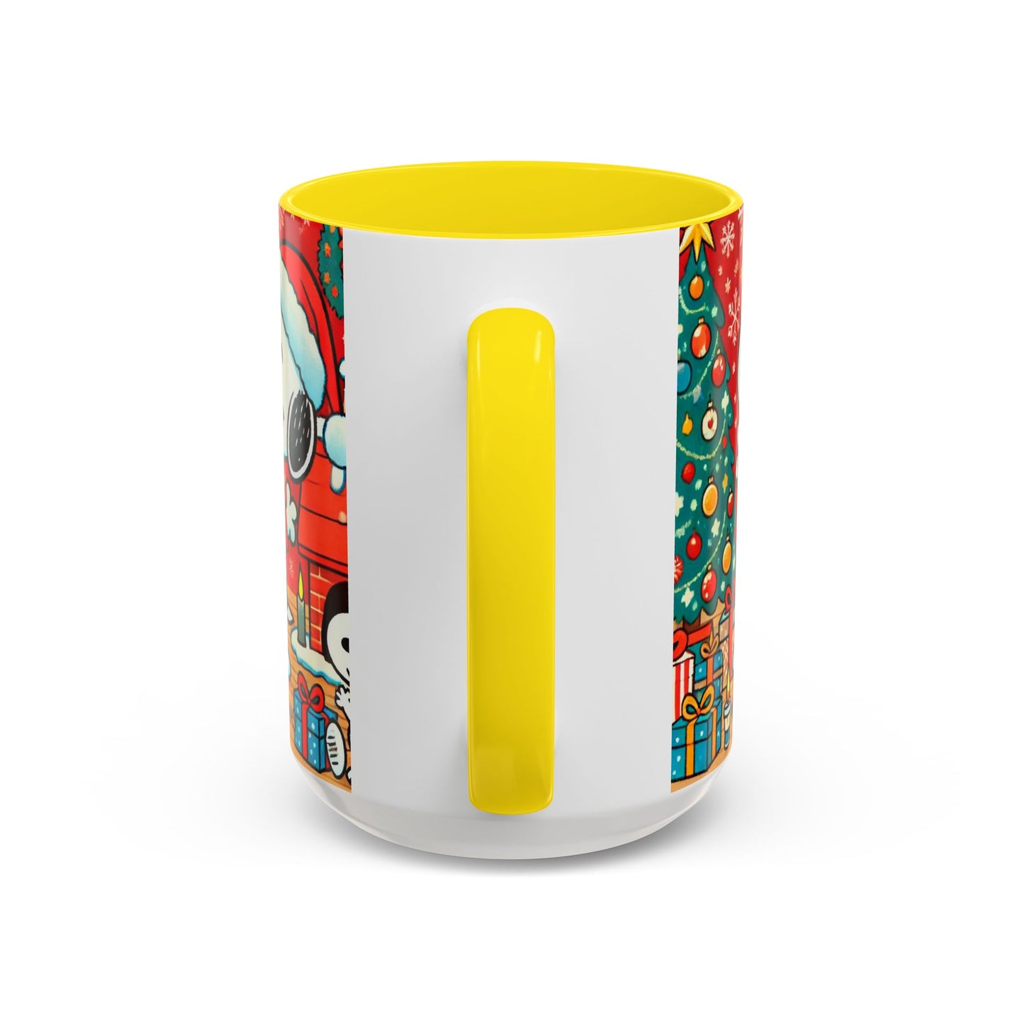 Yellow Santa Holiday Mug | Christmas Accent Coffee Mug (11,15oz)