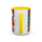 Yellow Santa Holiday Mug | Christmas Accent Coffee Mug (11,15oz)