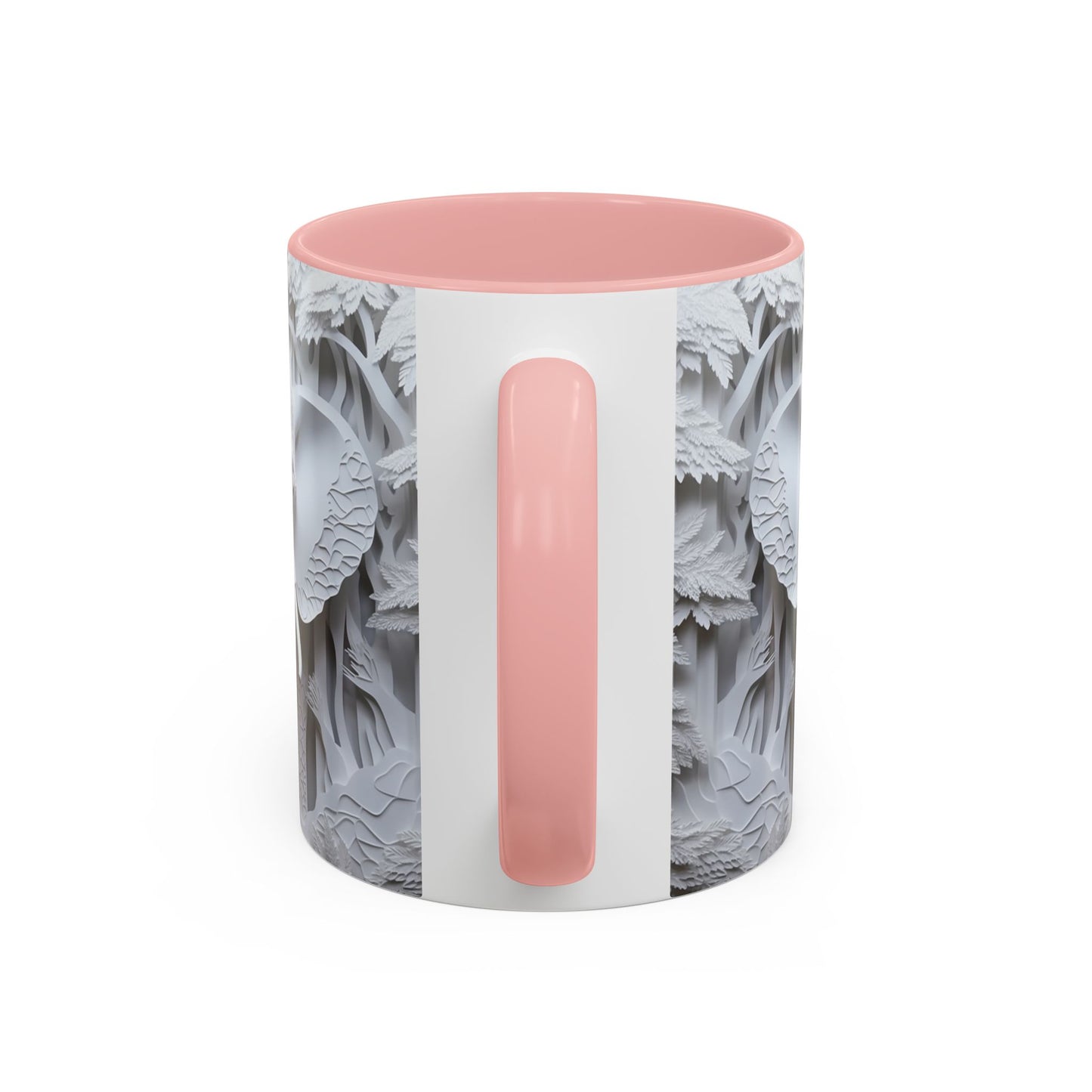 Elephant Relief Accent Coffee Mug — Grey Carved Jungle Design (11/15oz)