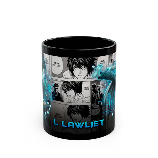 Lawliet Anime Manga Black Coffee Mug — 11oz/15oz