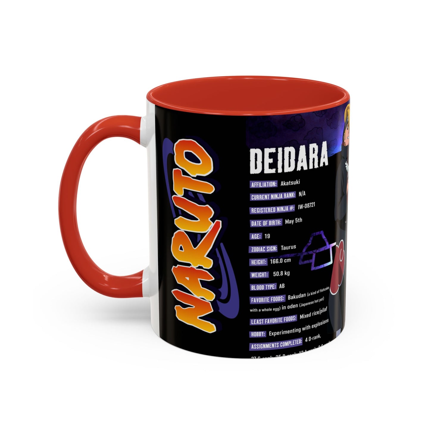 Deidara Naruto Shippuden Accent Coffee Mug  Anime Art Collector Mug (11/15oz)
