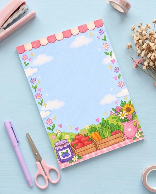Farmers Market Memo Pad — Cute Stationery Paper