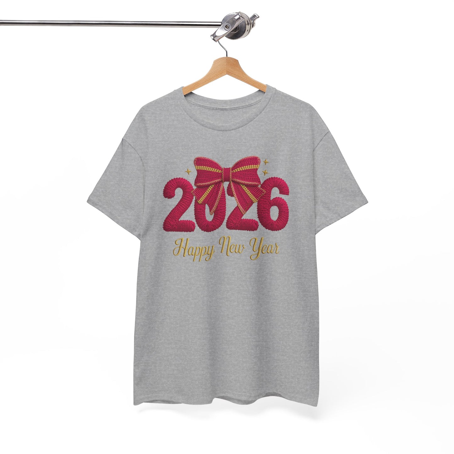 2026 Happy New Year Tee — Festive Ribbon New Year’s Day T-Shirt