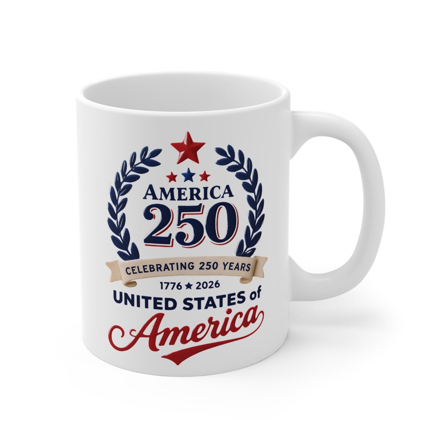 America 250 Commemorative Mug — United States 1776–2026 Celebration 11oz