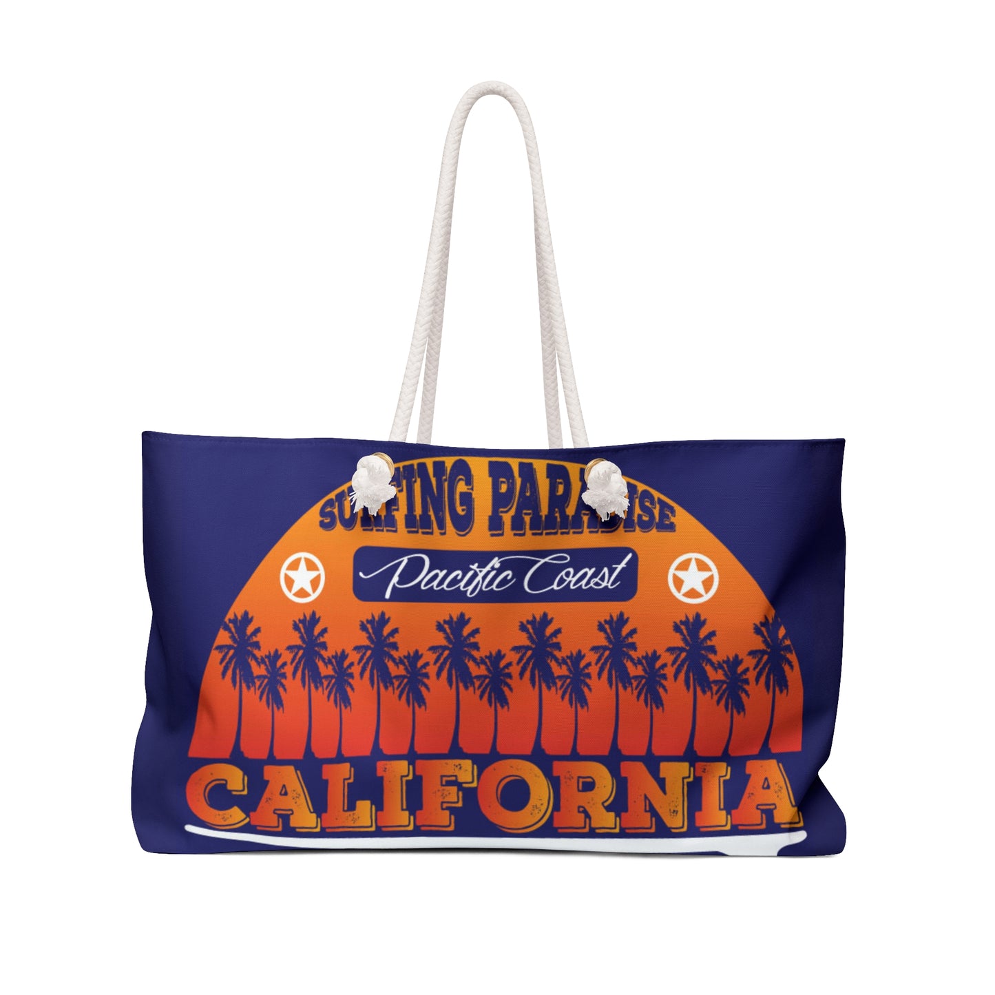 California Surfing Paradise Weekender Bag – Pacific Coast Palm Tree Travel Tote