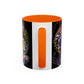 Yu-Gi-Oh! Dark Magician & Dark Magician Girl Accent Coffee Mug | Anime Duelist Galaxy Design (11/15oz)