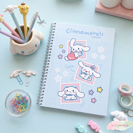 Kawaii Cinnamoroll Notebook Half Letter Size 5.5x8.5 in | Cute Sanrio Journal – Le Paperie Co
