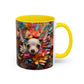 Chihuahua Floral Wreath Accent Coffee Mug Colorful Pet Lover Gift (11/15oz)
