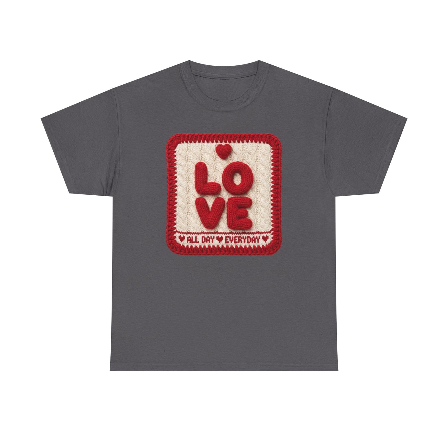 Love Patch T-Shirt — 'Love All Day Everyday' Retro Heart Graphic Tee