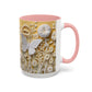 White Floral Relief with Butterflies Accent Mug | 11oz 15oz