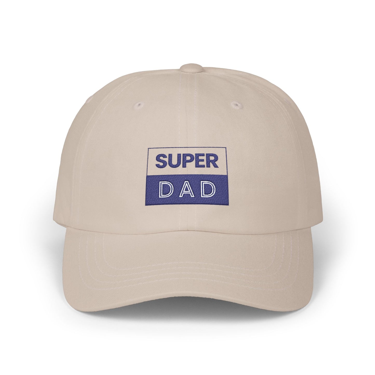 Super Dad embroidered logo Classic Dad Cap | White baseball hat