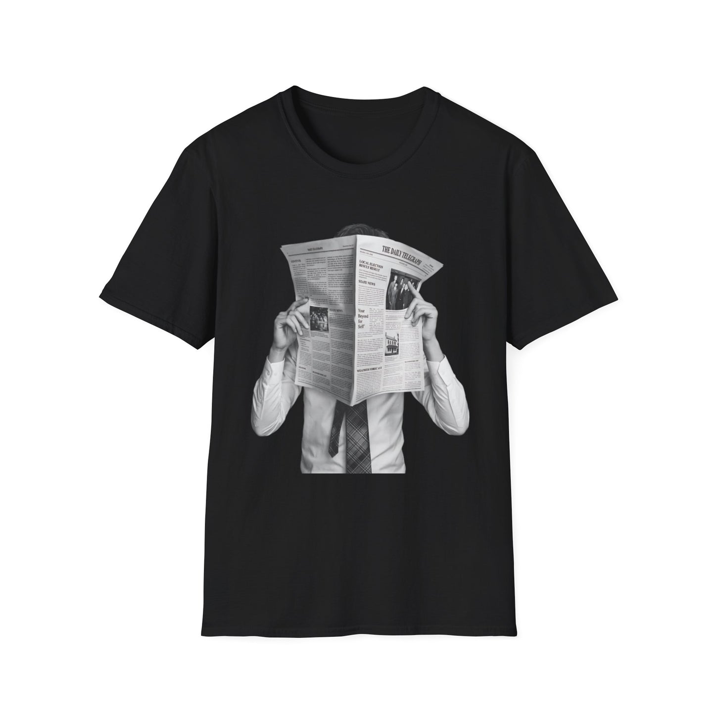 BTS  Reading Newspaper T-Shirt | Vintage Illustration, Retro Newsprint Tee