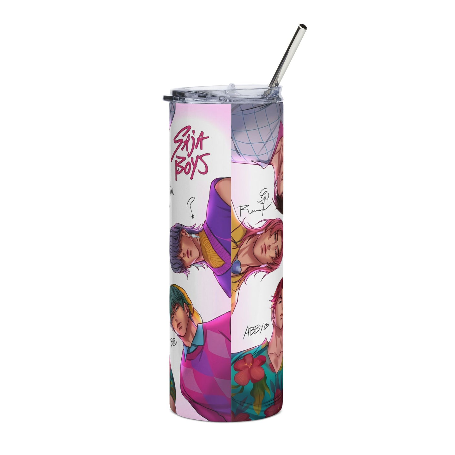 Stylized Character Collage Tumbler | 20oz Stainless Steel