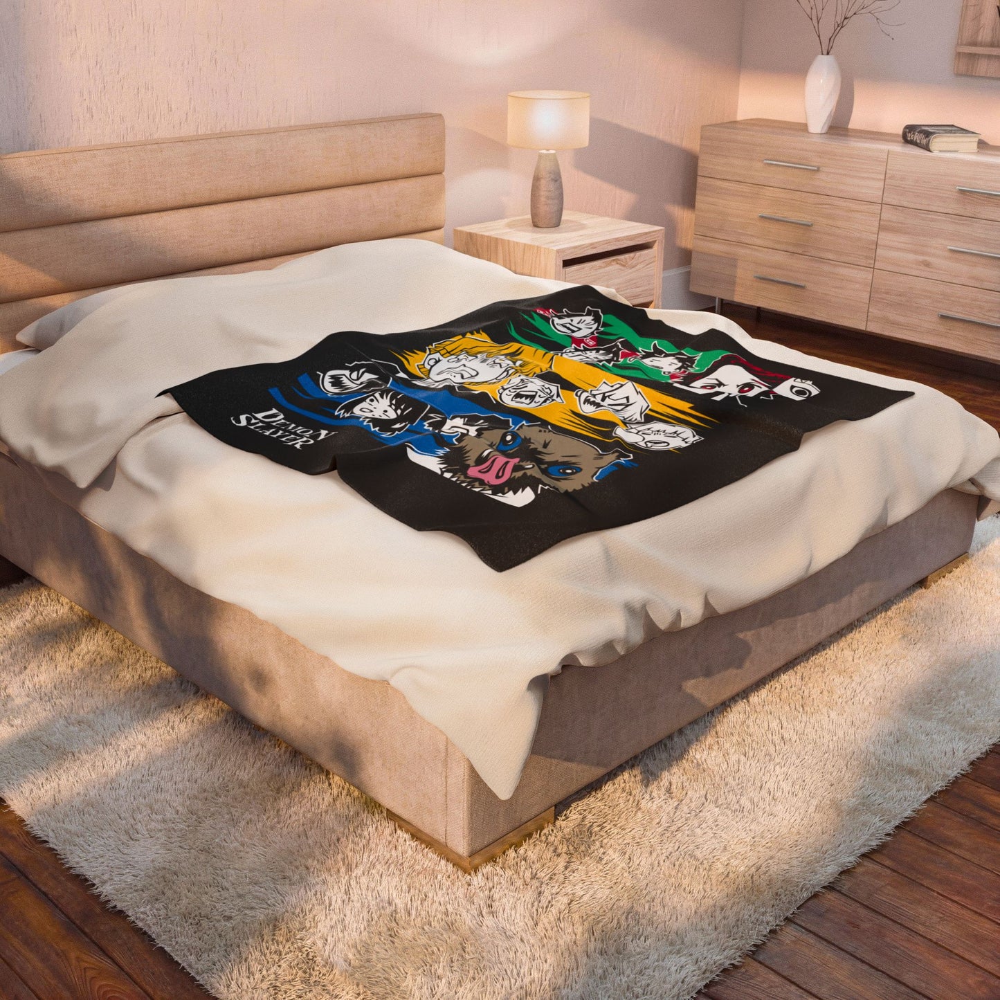 Demon Slayer Chibi Character Velveteen Plush Blanket