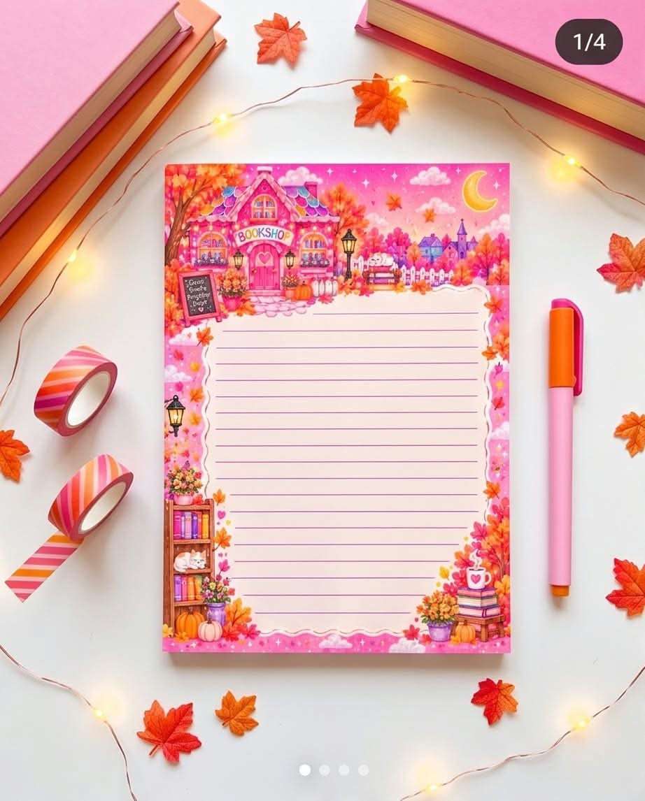 Autumn Bookshop-Inspired Memo Pad