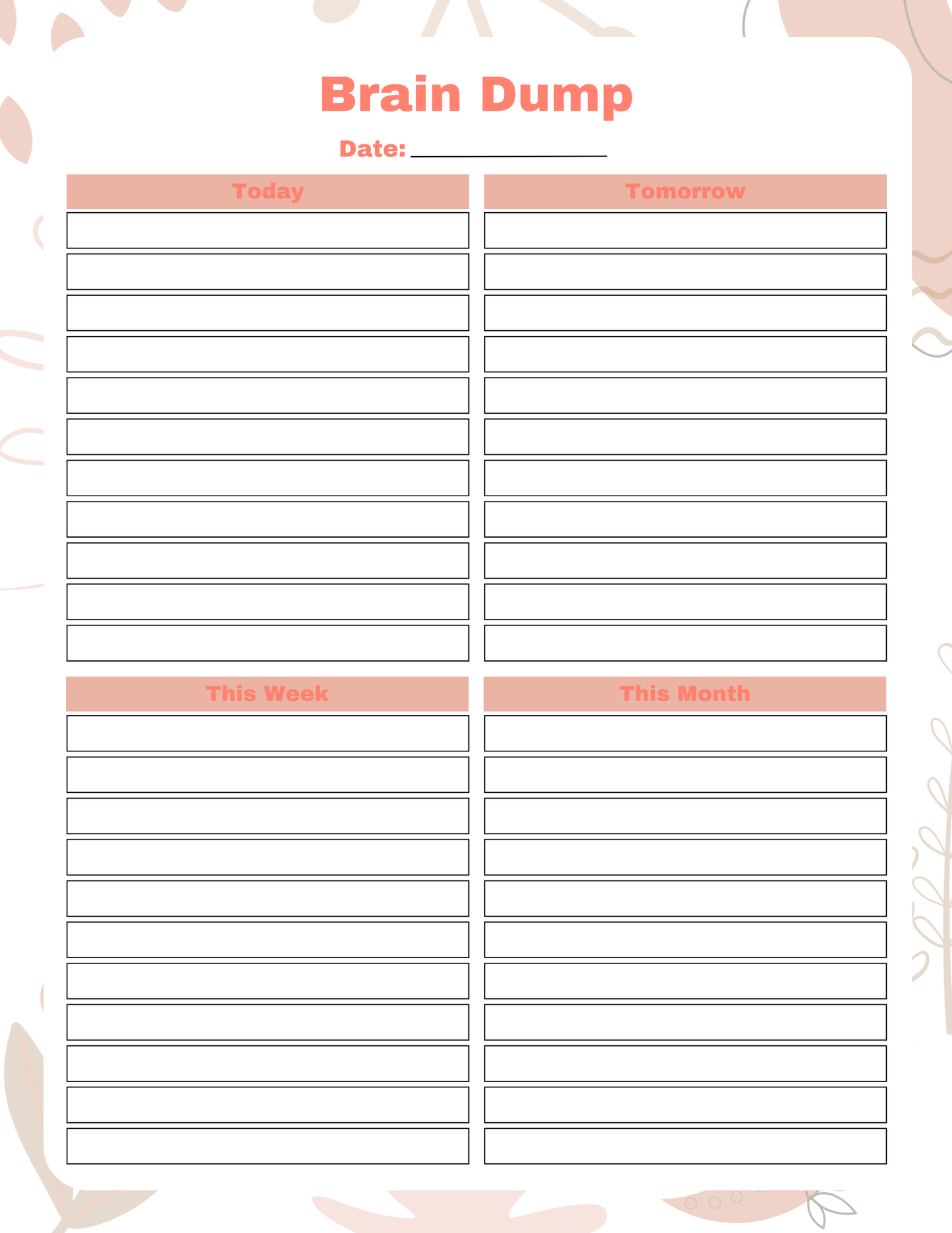 Brain Dump Bundle | Digital Download