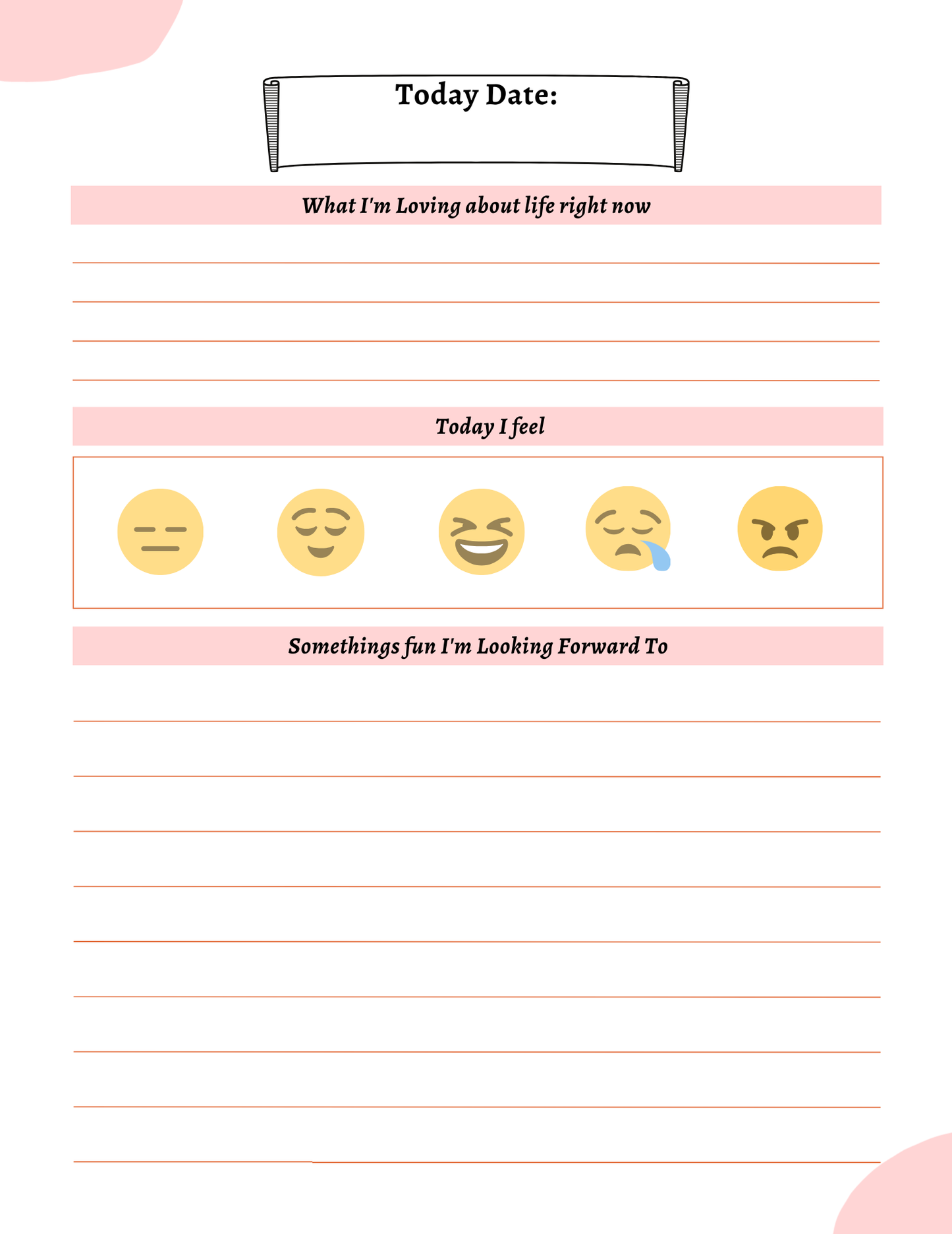 Gratitude Journal With Prompts | Digital Download